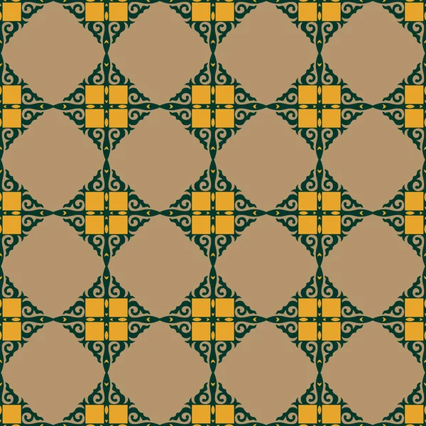Decoratief Naadloos Patroon Met Etnisch Element Kirgizische Kazachse Ornamenten Textuur — Stockvector