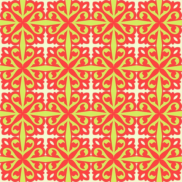 民族的な要素と装飾的なシームレスなパターン キルギスとカザフスタンの装飾品 休日カード 招待状 パターンフィル ギフト包装 繊維のためのテクスチャ ベクトル — ストックベクタ