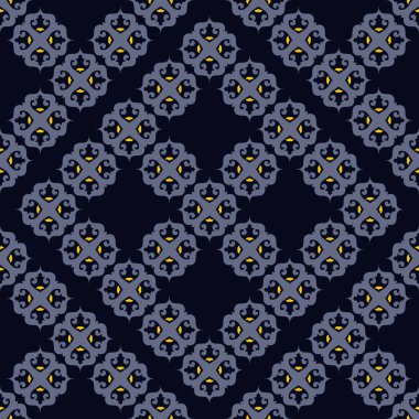 Orta Asya ve Kırgızistan 'daki göçebelerin kusursuz Asya örneği. Göçebe etnik damgası. Asya süslemeleri.