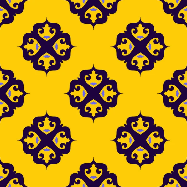Seamless Asian Pattern Nomads Central Asia Kazakhstan Kirghizstan Style Timbre — Image vectorielle