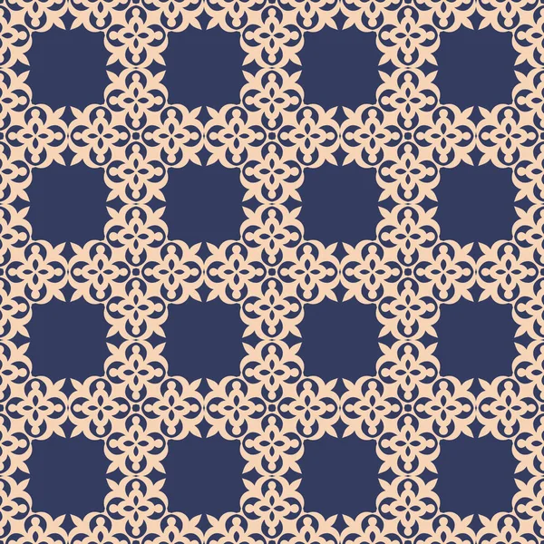 Sömlösa Enkla Blommor Mönster Blå Bakgrund Abstrakt Texturdesign Kan Användas — Stock vektor