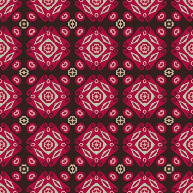 Dekoratif Asyalı Halkın Kusursuz Örnekleri. Asyalı Göçebeler Tarzı: Kırgız, Kazak, Beşir, Tatar, Yakut, Moğol. Kağıt Ürünleri, Tekstil Etnik Vektör İllüstrasyonu.