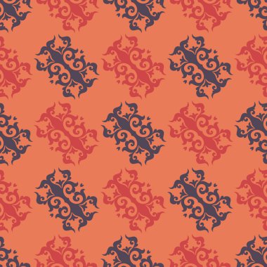 Dekoratif Asyalı Halkın Kusursuz Örnekleri. Asyalı Göçebeler Tarzı: Kırgız, Kazak, Beşir, Tatar, Yakut, Moğol. Kağıt Ürünleri, Tekstil Etnik Vektör İllüstrasyonu.