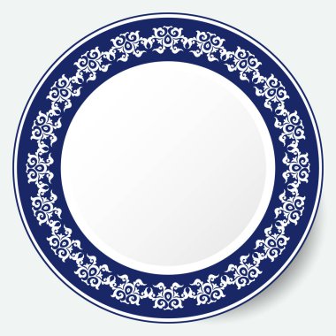 Tasarımcı duvar kâğıdı, modaya uygun baskı, modaya uygun dekor, retro dekor için girdap elementleri içeren yuvarlak çerçeve. Vektör.