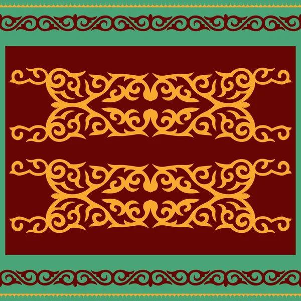 Dekorative Asiatische Folk Nahtlose Muster Ornament Asiatischer Nomaden Kirgisen Kasachen — Stockvektor