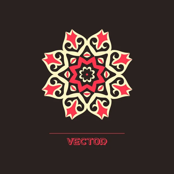 Ornement Style Ethnique Mandala Motif Floral Abstrait Circulaire Motif Vectoriel — Image vectorielle