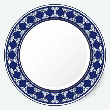 Yuvarlak çerçeve, tasarımın için bir çalışma. Kazak, Kırgız, Özbek 'in süs eşyaları ve motifleri, plaka, tekstil ve baskı tasarımı için ulusal Asya dekoru. Çember çerçeve. Vektör. 