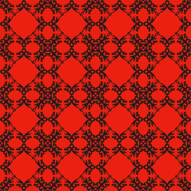 Orta Asya ve Kırgızistan 'daki göçebelerin kusursuz Asya modeli. Göçebe etnik damgası. Asya süslemeleri.