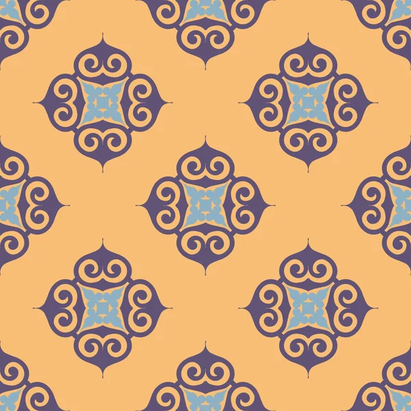 Decoratieve Aziatische Folk Naadloze Patroon Ornament Van Aziatische Nomaden Kirgizië — Stockvector