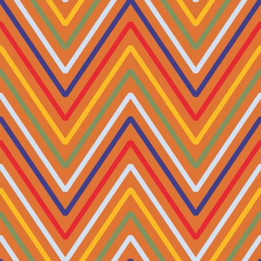 Abstract decorative seamless pattern with colorful lines. Square background can be used for textile, fabric, pillow, shawl and tile. Vector.	