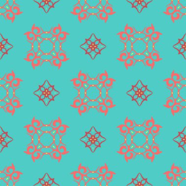 Orta Asya ve Kırgızistan 'daki göçebelerin kusursuz Asya modeli. Göçebe etnik damgası. Asya süslemeleri.