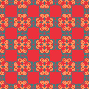 Arka plan, giysi, kumaş, tekstil, ambalaj ve örgü için kusursuz geometrik kalıplar kullanılabilir. Göçebe tarzında etnik tasarım.