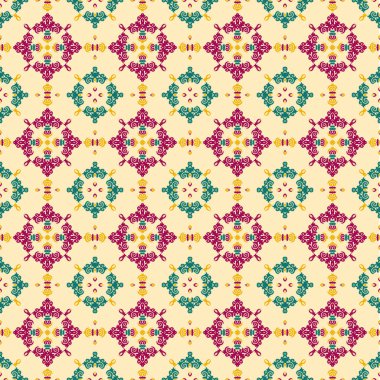 Arka plan, giysi, kumaş, tekstil, ambalaj ve örgü için kusursuz geometrik kalıplar kullanılabilir. Göçebe tarzında etnik tasarım.