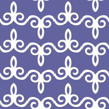 Dekoratif Asyalı Halkın Kusursuz Örnekleri. Asyalı Göçebelerin Süsü: Kırgız, Kazak, Beşir, Tatar, Yakut, Moğol. Kağıt Ürünleri, Tekstil Etnik Vektör İllüstrasyonu.