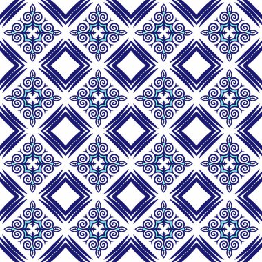 Süslü ve çiçekli dekoratif, pürüzsüz desen. Süs. Soyut doku tasarımları arka planlar, motifler, tekstil, duvar kağıtları, kumaşlar, hediye ambalajları, şablonlar için kullanılabilir. Vektör.