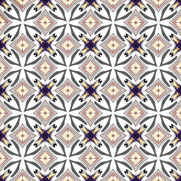 Dekorativa Sömlösa Mönster Med Prydnad Och Blommor Dekorationen Abstrakt Texturdesign — Stock vektor