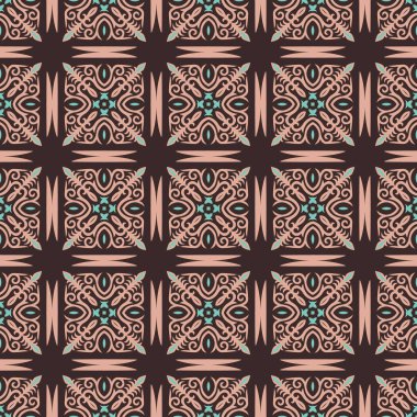 Orta Asya ve Kırgızistan 'daki göçebelerin kusursuz Asya örneği. Göçebe etnik damgası. Asya süslemeleri.