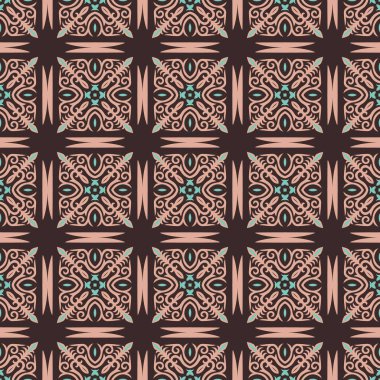 Orta Asya ve Kırgızistan 'daki göçebelerin kusursuz Asya örneği. Göçebe etnik damgası. Asya süslemeleri.