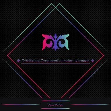 Kazak, Kırgız, Asya dekoru, tekstil, plaka, fayans ve parmak izi tasarımlı dekoratif Asya süslemeleri. Tasarımın için bir eser. Doğulu Renkli Desen.