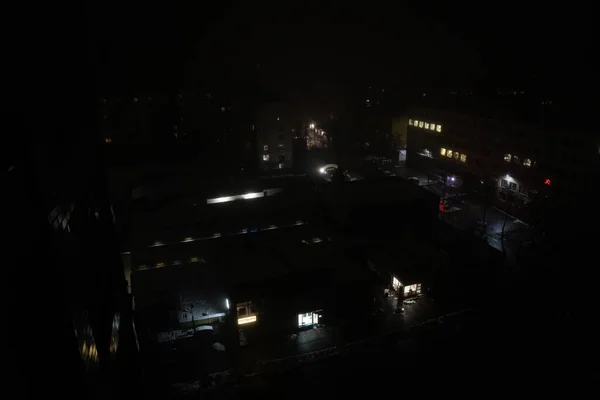 Ciudad Kiev Apagón Después Del Ataque Con Misiles Rusos Ciudad —  Fotos de Stock