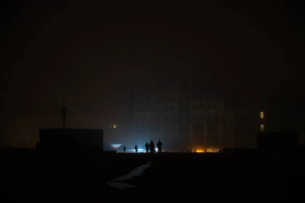 Κίεβο Πόλη Μπλακάουτ Μετά Ρωσική Πυραυλική Επίθεση Πόλη Χωρίς Ρεύμα — Φωτογραφία Αρχείου
