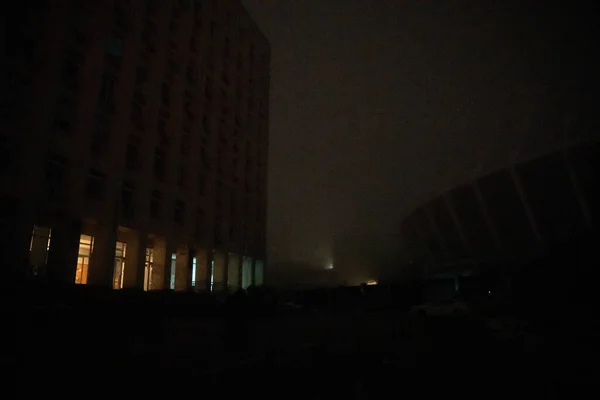 Kiew Nach Russischem Raketenangriff Stromausfall Stadt Ohne Strom Und Strom — Stockfoto