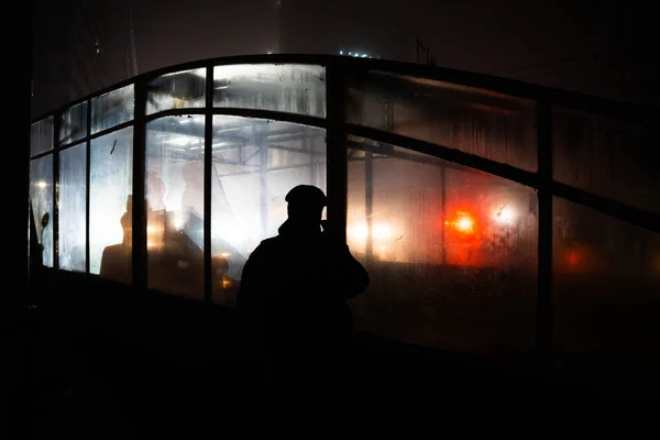 Kyiv Ukrayna 2022 Rus Füze Saldırısı Sonrasında Kyiv Kenti Karanlığa — Stok fotoğraf