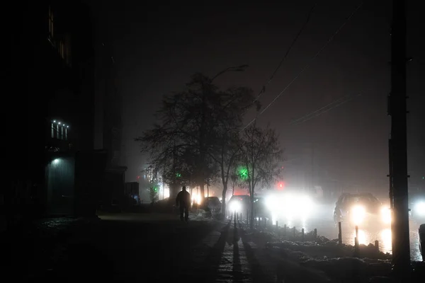 Kiew Nach Russischem Raketenangriff Stromausfall Stadt Ohne Strom Und Strom — Stockfoto