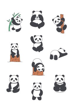 Tatlı çizgi film panda çizimi