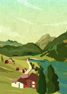 Norveç 'te doğa, fiyort ve ormanların manzarası