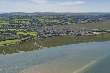 Helikopter Swansea, Mırmır ve Gower Yarımadası üzerinde, Galler, İngiltere