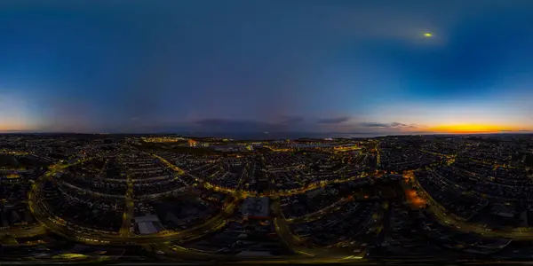 stock image Aerial panorama over Barry Town in the Vale of Glamorgan