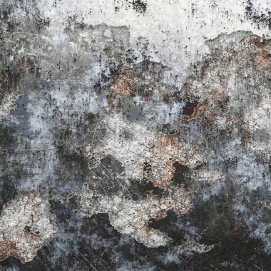 Grunge paslı, metali tırmalamış. 3d oluşturma