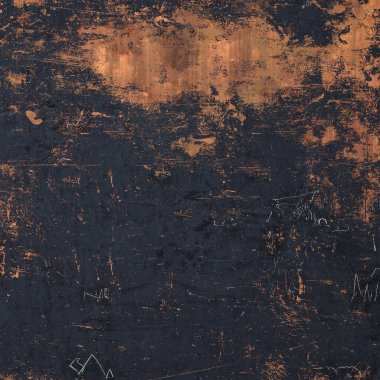 Grunge paslı, metali tırmalamış. 3d oluşturma