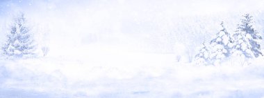 Noel kompozisyonu ve kış konsepti. Kar manzarası. Noel ve Yeni Yıl sınır sanat tasarımı.