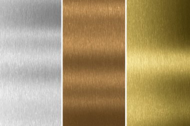 Alüminyum, bronz ve pirinç dikişler. 3d oluşturma