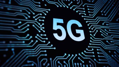 5G Fast speed wireless internet connection and technology concept. 3d illustration