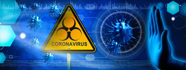 Virus Corona Pericoloso Concetto Rischio Pandemico Sars Illustrazione — Foto Stock