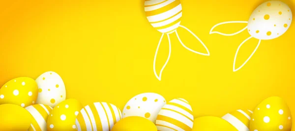 Yumurtalı Paskalya Kompozisyonu Şenlik Dekorasyonu Illüstrasyon — Stok fotoğraf