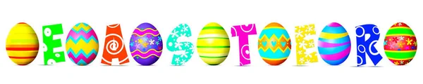 Easter Composition Eggs Festive Decoration Illustration — Foto Stock