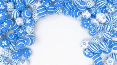 Beautiful Easter background with colorful Easter eggs. 3d animation