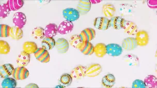 Bellissimo Sfondo Pasquale Con Uova Pasqua Colorate Animazione — Video Stock