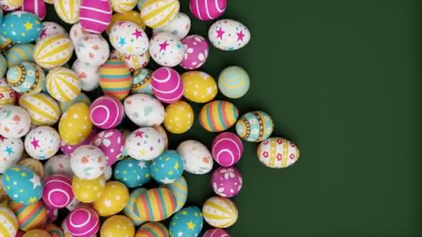 Piękne Tło Wielkanocne Kolorowymi Pisankami Animacja — Wideo stockowe