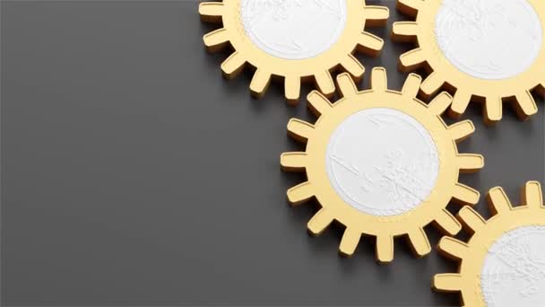 Euro Coin Gears Time Money Concept Animation — Wideo stockowe