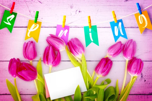 Conceito Primavera Celebração Cartão Saudação Para Dia Mulher — Fotografia de Stock