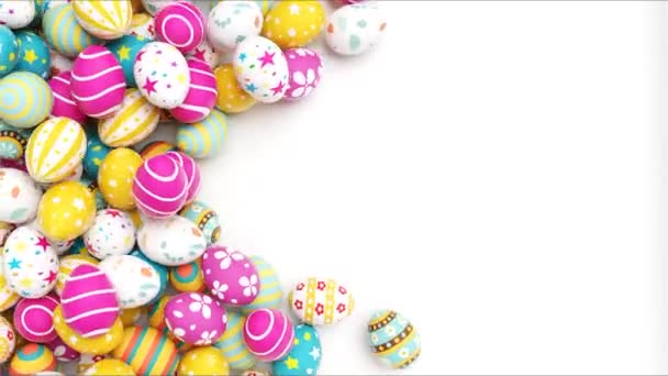 Прекрасний Великодній Фон Різнокольоровими Великодніми Яйцями Анімація — стокове відео
