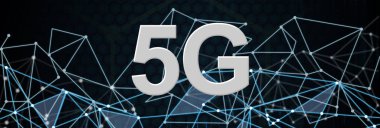 5G Fast speed wireless internet connection and technology concept. 3d illustration