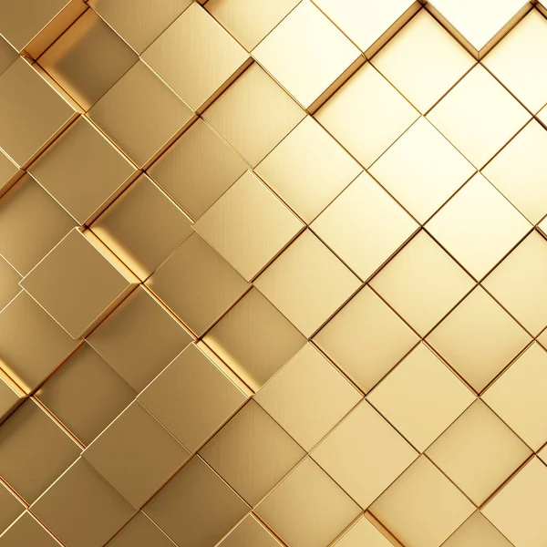 Złoty Metaliczny Plaster Miodu Sześciokątny Wzór Tła Renderowanie — Zdjęcie stockowe
