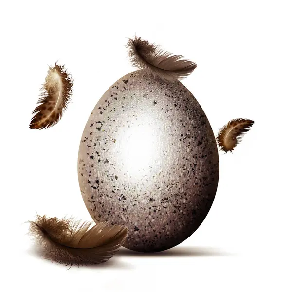 Paascompositie Met Eieren Feestelijke Versiering Illustratie — Stockfoto