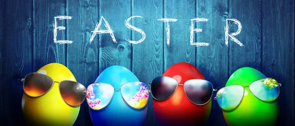 Easter Composition Eggs Festive Decoration — Stock Photo, Image